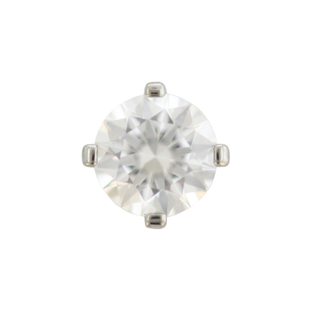 threadless: 4 Prong-Set Round Faceted Gem End