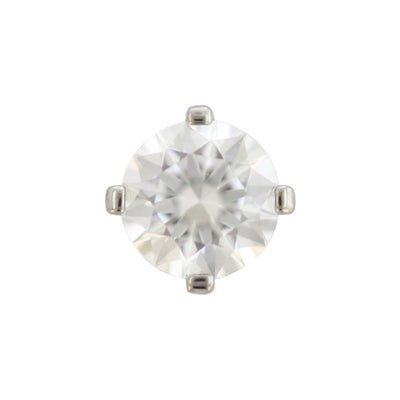 threadless: 4 Prong-Set Round Faceted Gem End