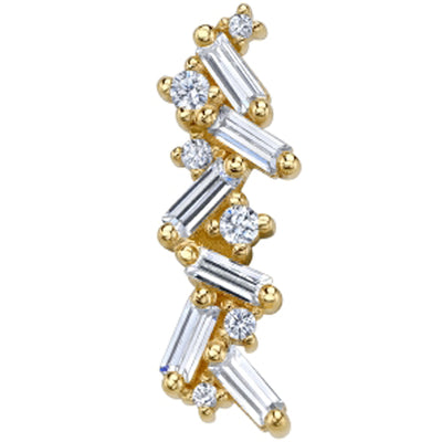 "Valus" Threaded End in Gold with White CZ's