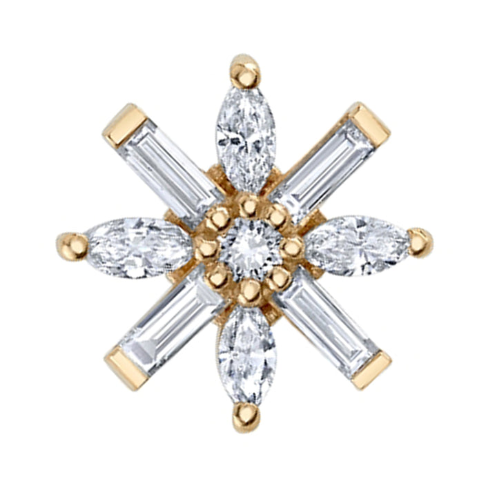 "Nayru" Threaded End in Gold with DIAMONDS