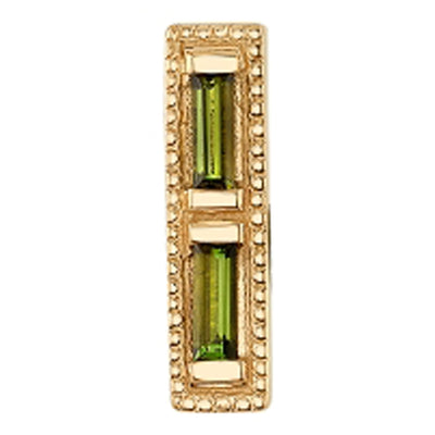 "Katan" Threaded End in Gold with Green Tourmaline