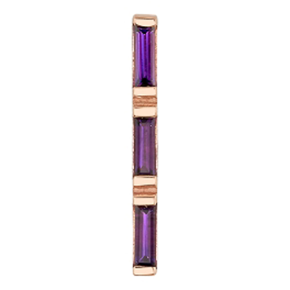 "Rosalia 3" Threaded End in Gold with Amethyst