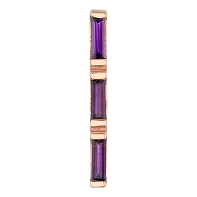 "Rosalia 3" Threaded End in Gold with Amethyst