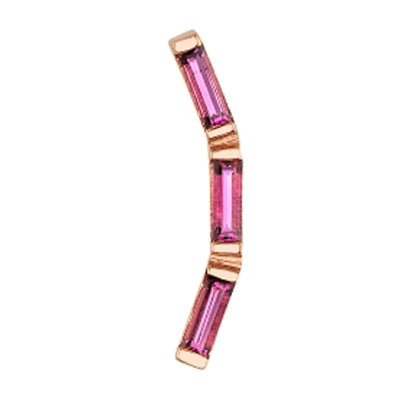 "Trix 3" Threaded End in Gold with Rhodolite