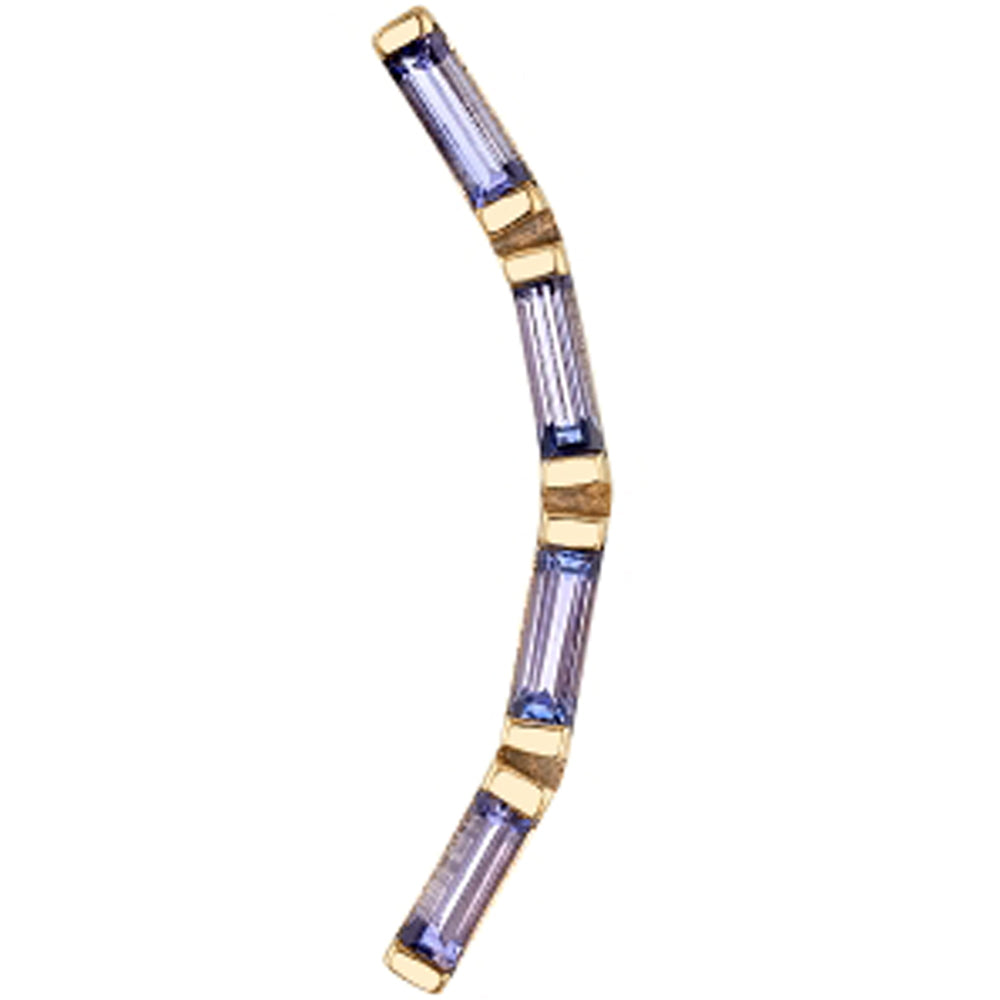"Trix 4" Threaded End in Gold with Tanzanite