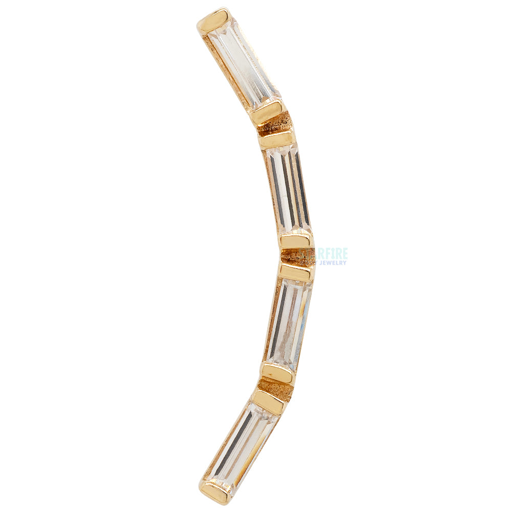 "Trix 4" Threaded End in Gold with White CZ's