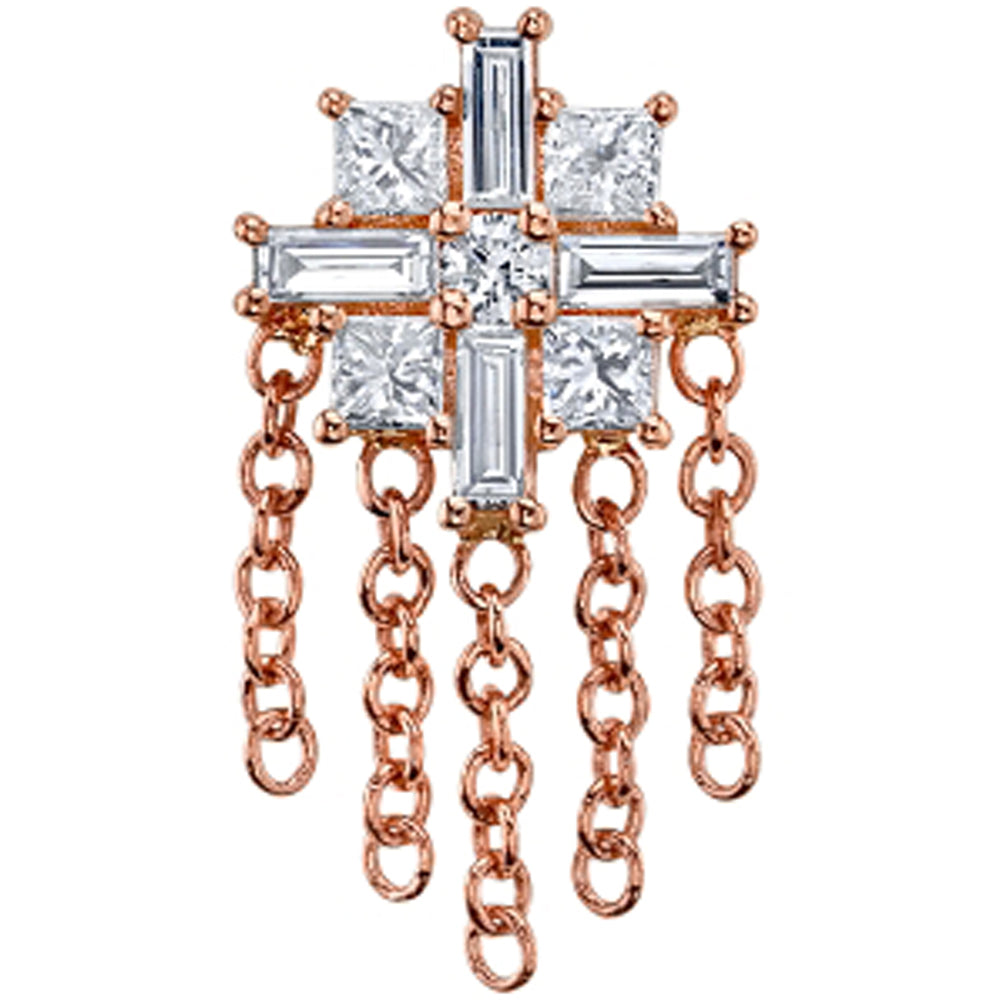 "Locksley" Threaded End in Gold with DIAMONDS