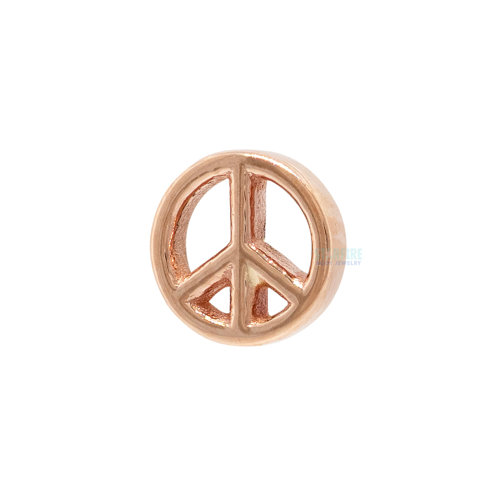 "Peace!" Sign Threaded End in Gold & Platinum