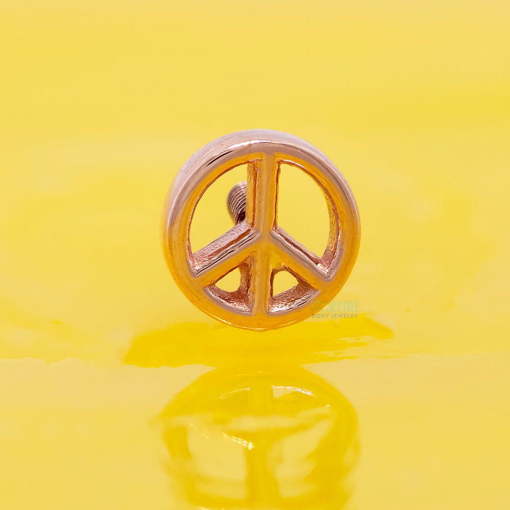 "Peace!" Sign Threaded End in Gold & Platinum