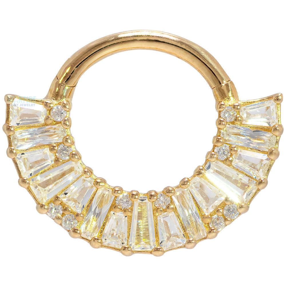 "Amplify" Hinge Ring / Clicker in Gold with CZ's