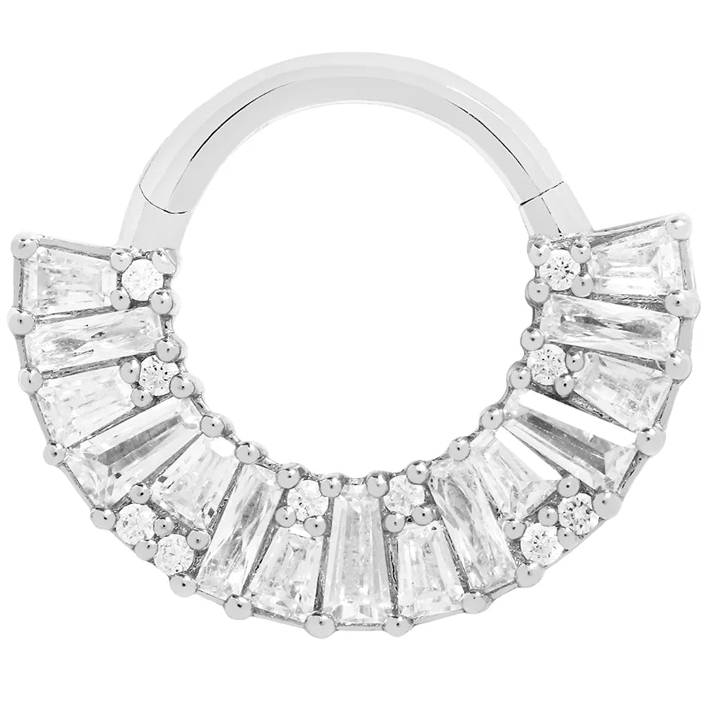 "Amplify" Hinge Ring / Clicker in Gold with CZ's