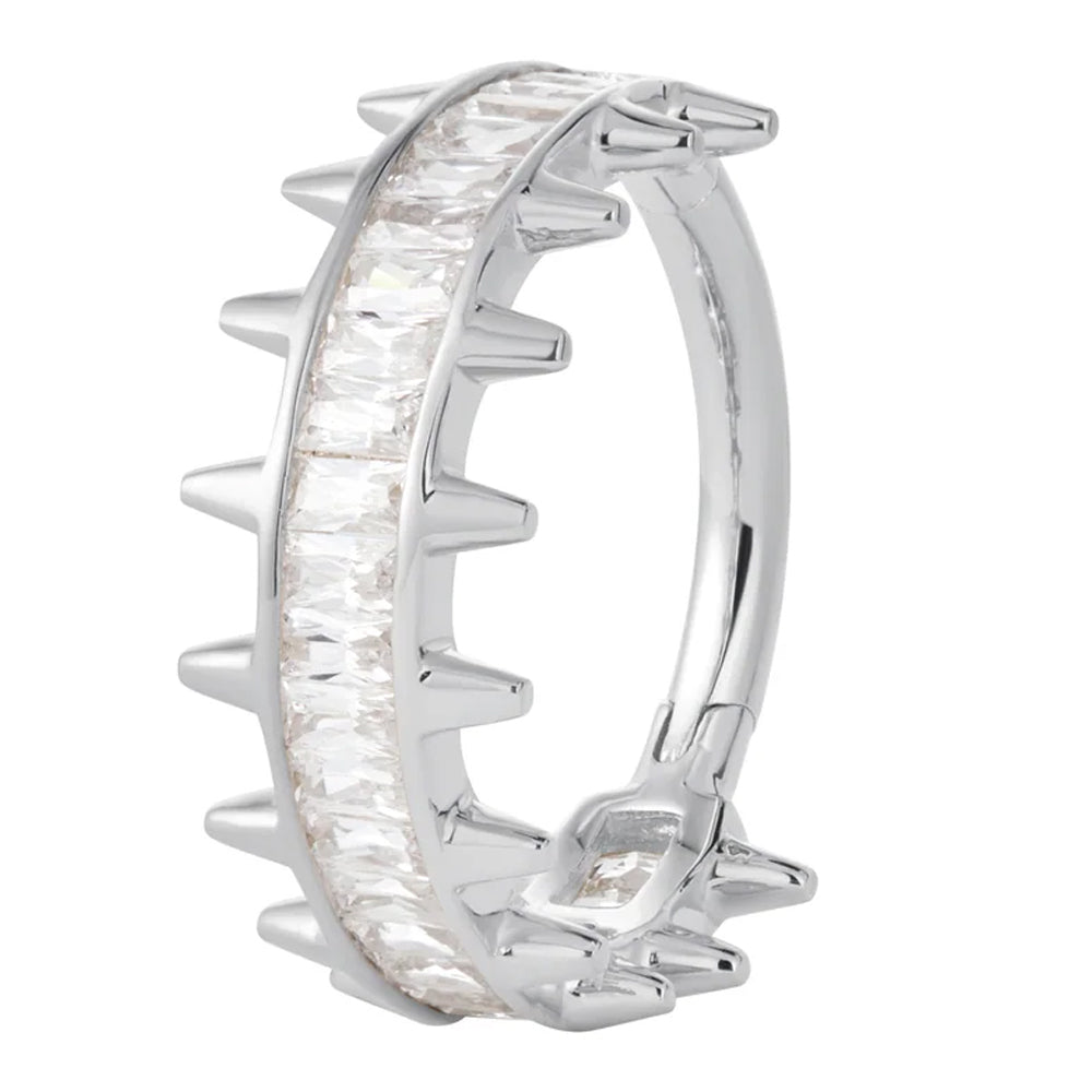 "Akira" Hinge Ring / Clicker in Gold with White CZ's