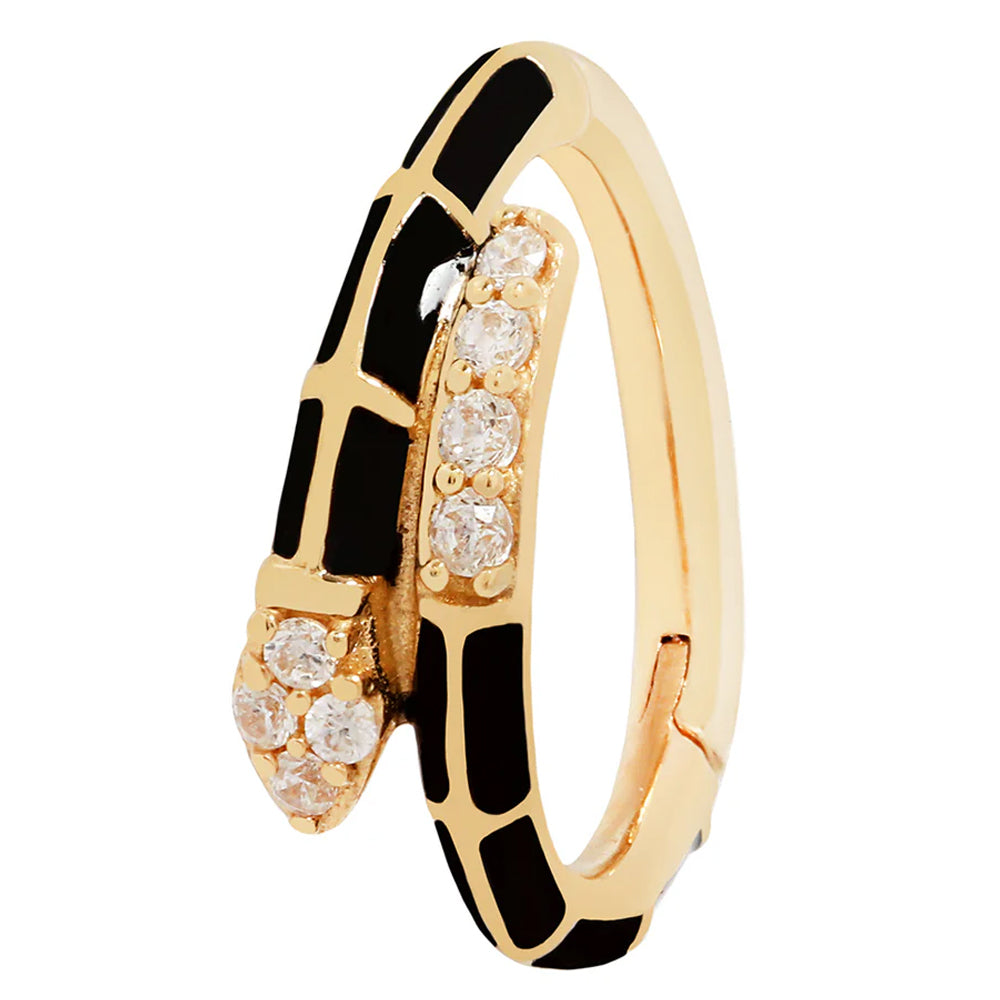 "Anti Hero" Hinge Ring / Clicker in Gold with CZ's