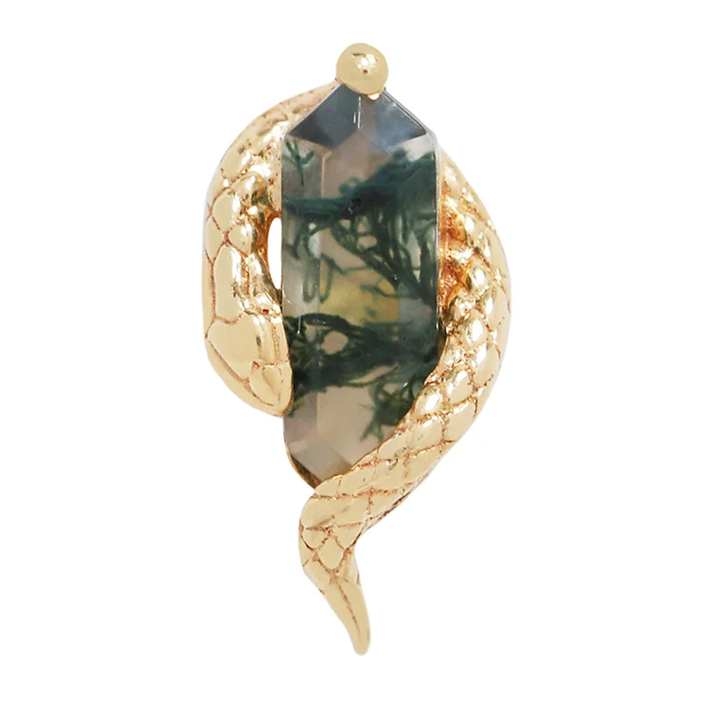 threadless: "Eve Was Framed" End in Gold with Moss Agate