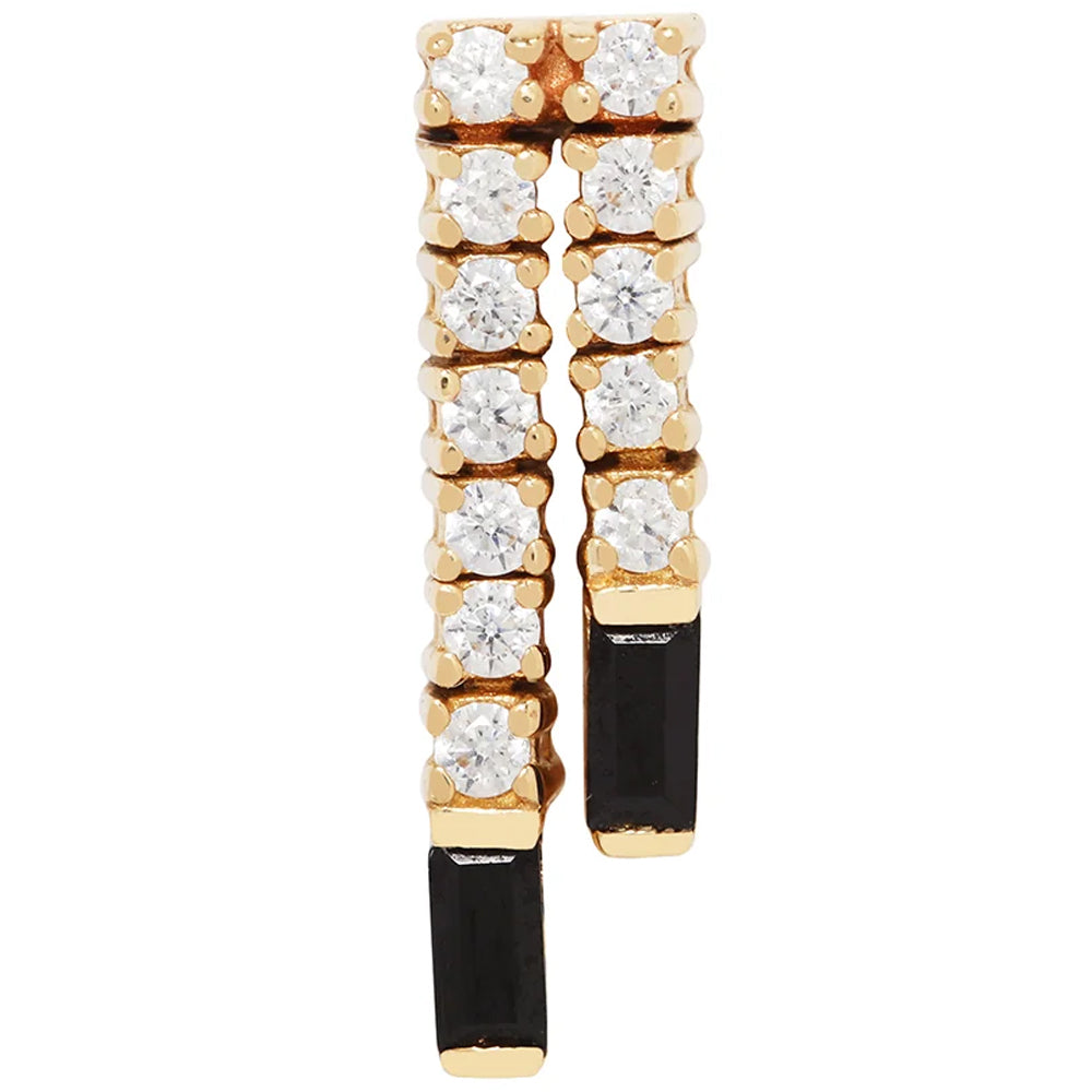 threadless: "Rule Breaker" End in Gold with Black Spinel & CZ's