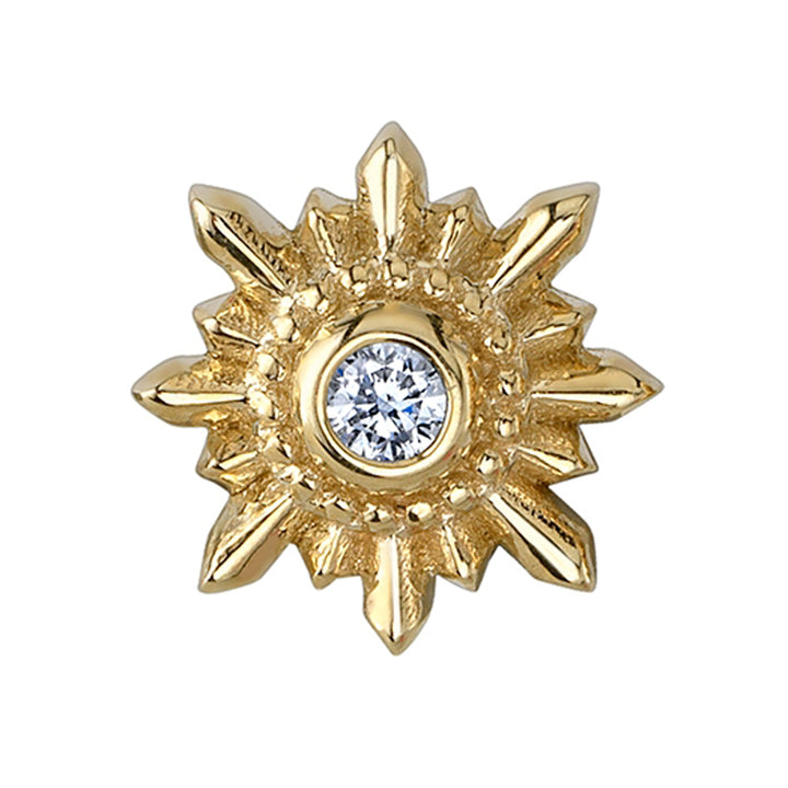 "Compass" Threaded End in Gold with DIAMOND