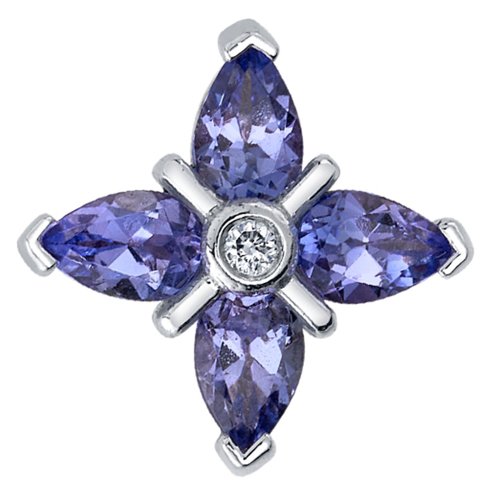 "Admiral" Threaded End in Gold with Tanzanite & Diamond