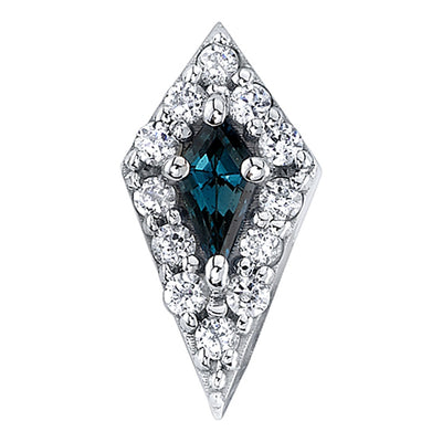 "Avalon" Threaded End in Gold with London Blue Topaz & Diamonds