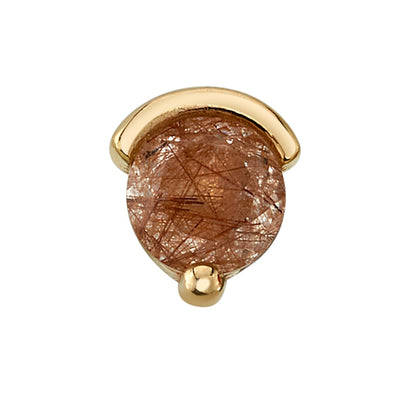 "Galileo" Threaded End in Gold with Faceted Rutilated Quartz