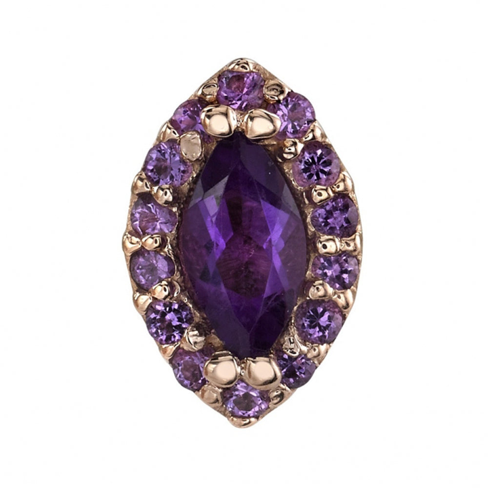 "Marquise Altura" Threaded End in Gold with Amethyst