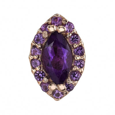 "Marquise Altura" Threaded End in Gold with Amethyst