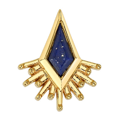 "Kite Borderline" Threaded End in Gold with Lapis