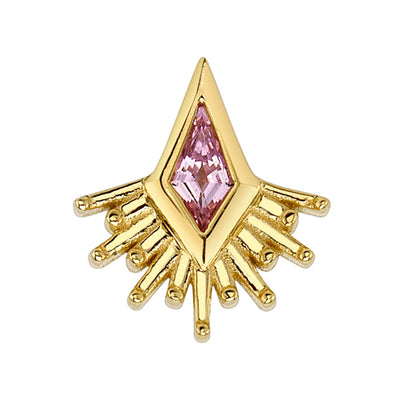 "Kite Borderline" Threaded End in Gold with Light Pink Sapphire
