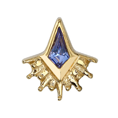 "Kite Borderline" Threaded End in Gold with Tanzanite