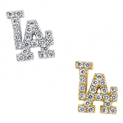 Micro Pave Los Angeles Threaded End in Gold in DIAMONDS