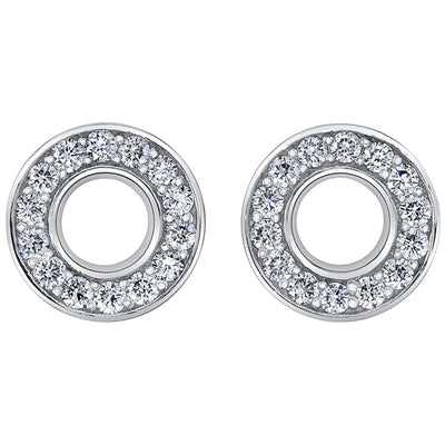 "Round Halo" Earlets in Gold with DIAMONDS