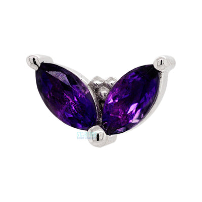 "Petals" Threaded End in Gold & Platinum with Amethyst