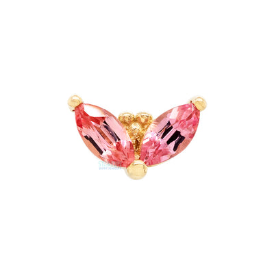 threadless: "Petals" Pin in Gold with Padparadscha Sapphire