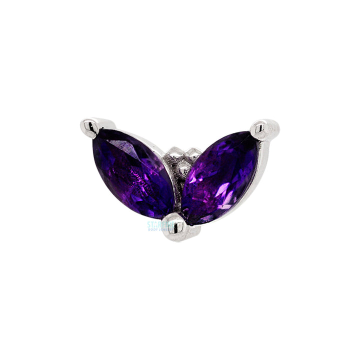 threadless: "Petals" Pin in Gold & Platinum with Amethyst