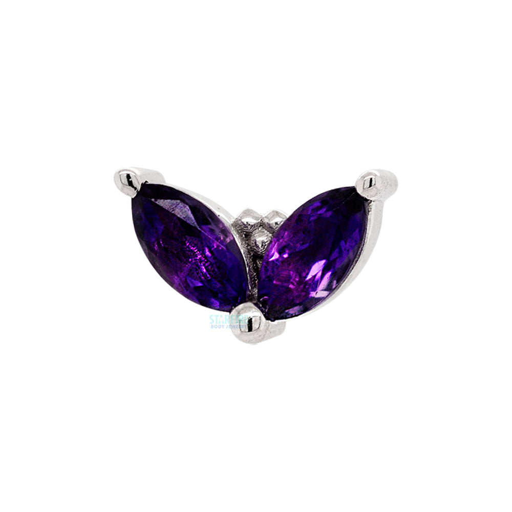 threadless: "Petals" Pin in Gold & Platinum with Amethyst
