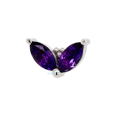 threadless: "Petals" Pin in Gold & Platinum with Amethyst