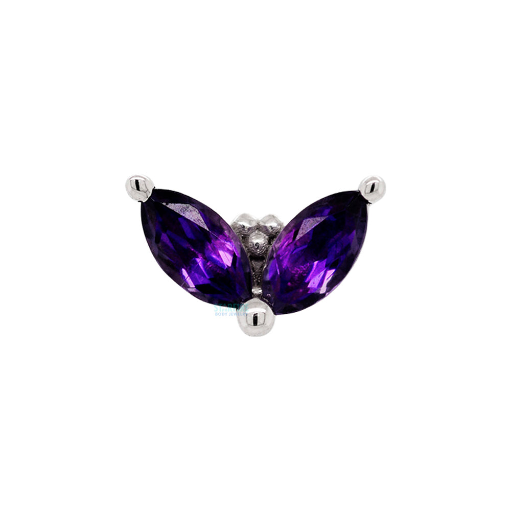 threadless: "Petals" Pin in Gold & Platinum with Amethyst
