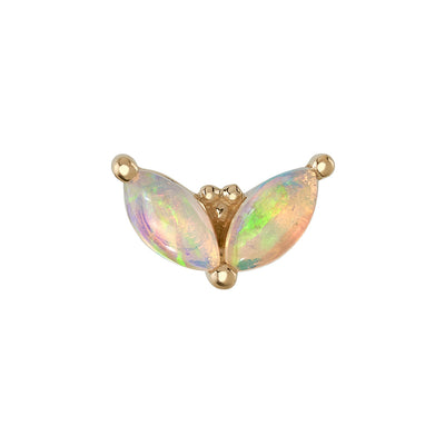threadless: "Petals" Pin in Gold & Platinum with Genuine White Opals