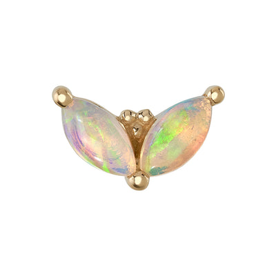 threadless: "Petals" Pin in Gold & Platinum with Genuine White Opals