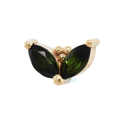threadless: "Petals" Pin in Gold & Platinum with Green Tourmaline
