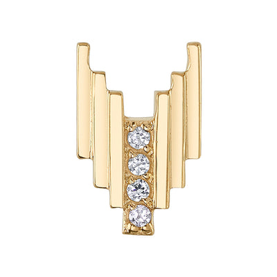 "Roark" Threaded End in Gold with DIAMONDS