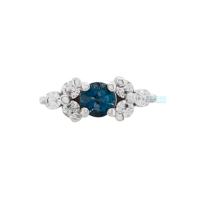 threadless: "Embrace" Pin in Gold with White CZ & London Blue Topaz