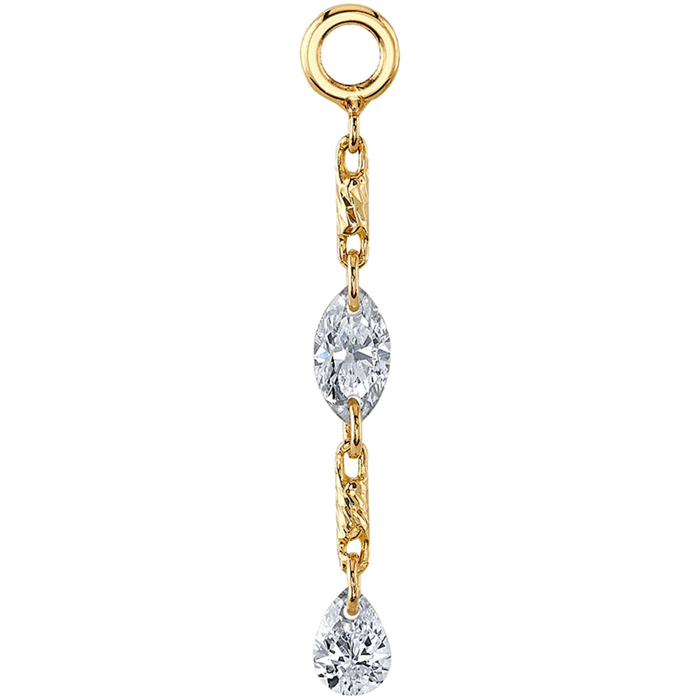 "Elea" Chain Charm in Gold with DIAMONDS