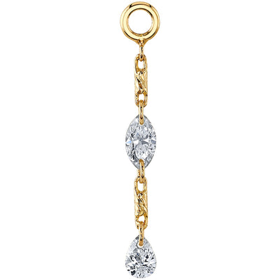 "Elea" Chain Charm in Gold with DIAMONDS