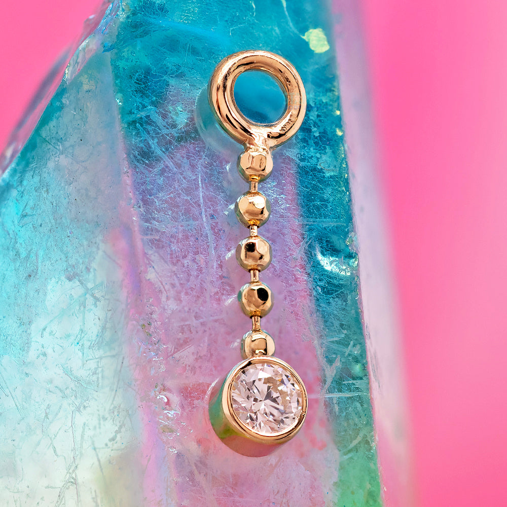"Comet" Chain Charm in Gold with DIAMOND