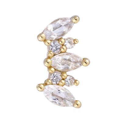 threadless: "Alice" End in Gold with White Sapphires