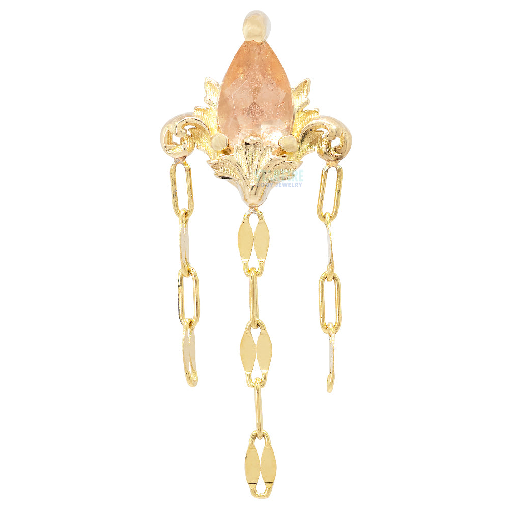 threadless: "Awakening" End with Chains in Gold with Oregon Sunstone