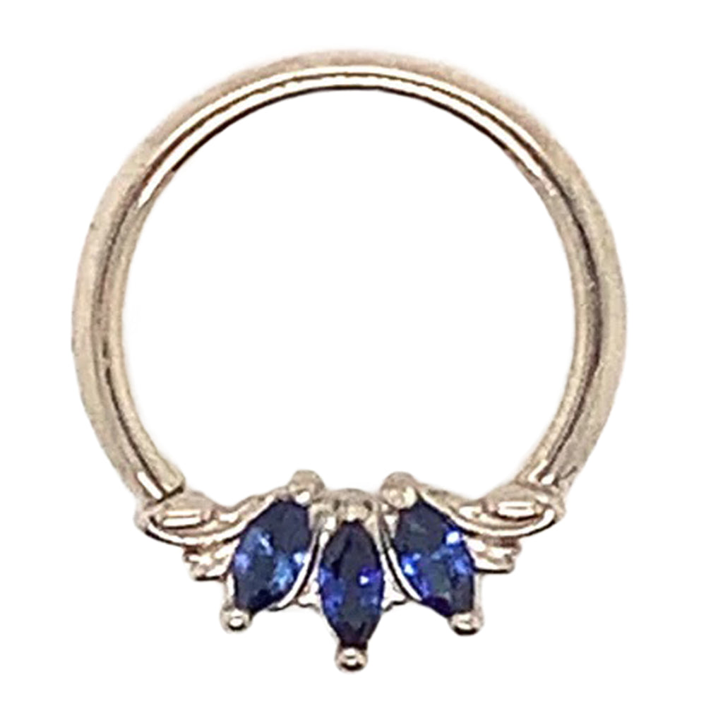 "Grandeur" Seam Ring in Gold with Blue Sapphire