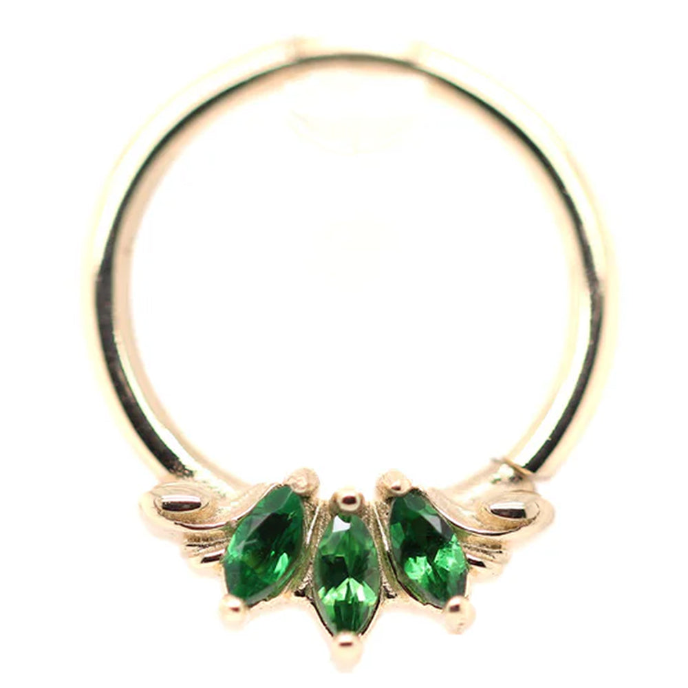 "Grandeur" Seam Ring in Gold with Tsavorite