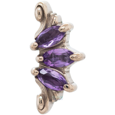 "Grandeur" Threaded End in Gold with Amethyst