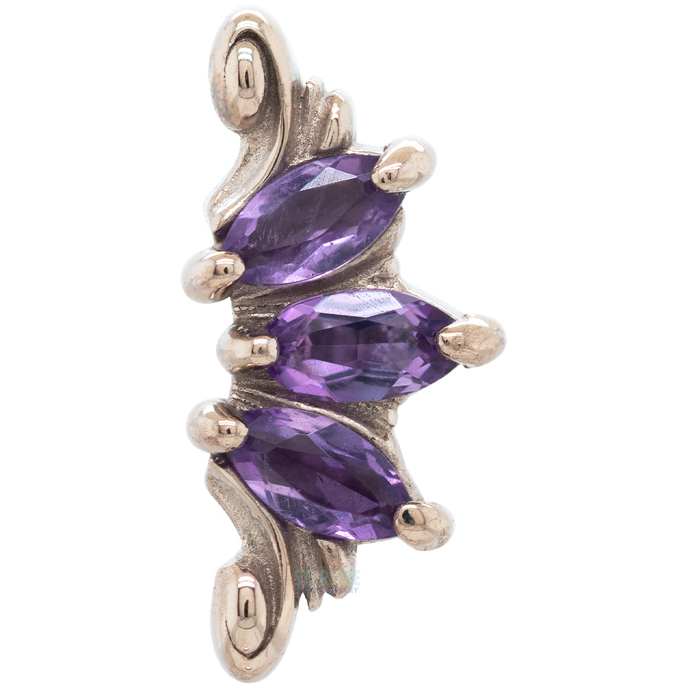 "Grandeur" Threaded End in Gold with Amethyst